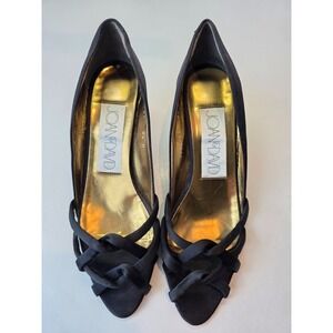 JOAN & DAVID Vintage Womans Black Kitten Heels Size 8.5 M Handmade in Italy 5660